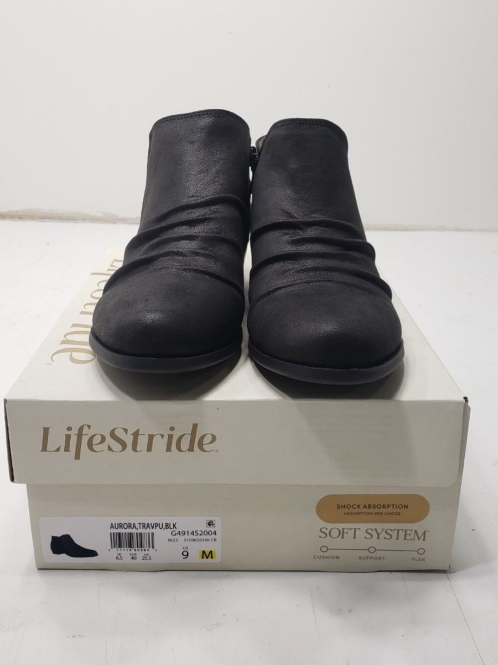 LifeStride Aurora Women's Black Ankle Booties Size 9M Comfort Flex Shoes